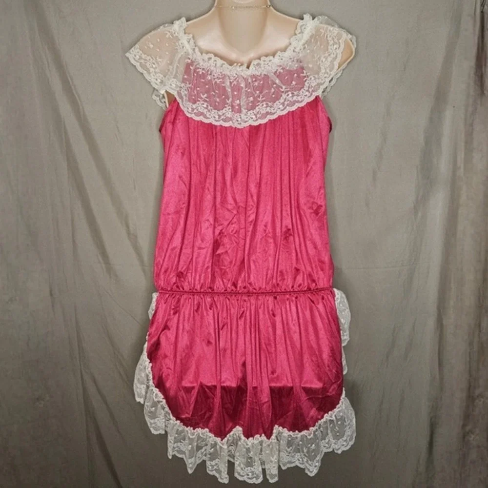 Vintage Satin Lace Lingerie Nightgown‎